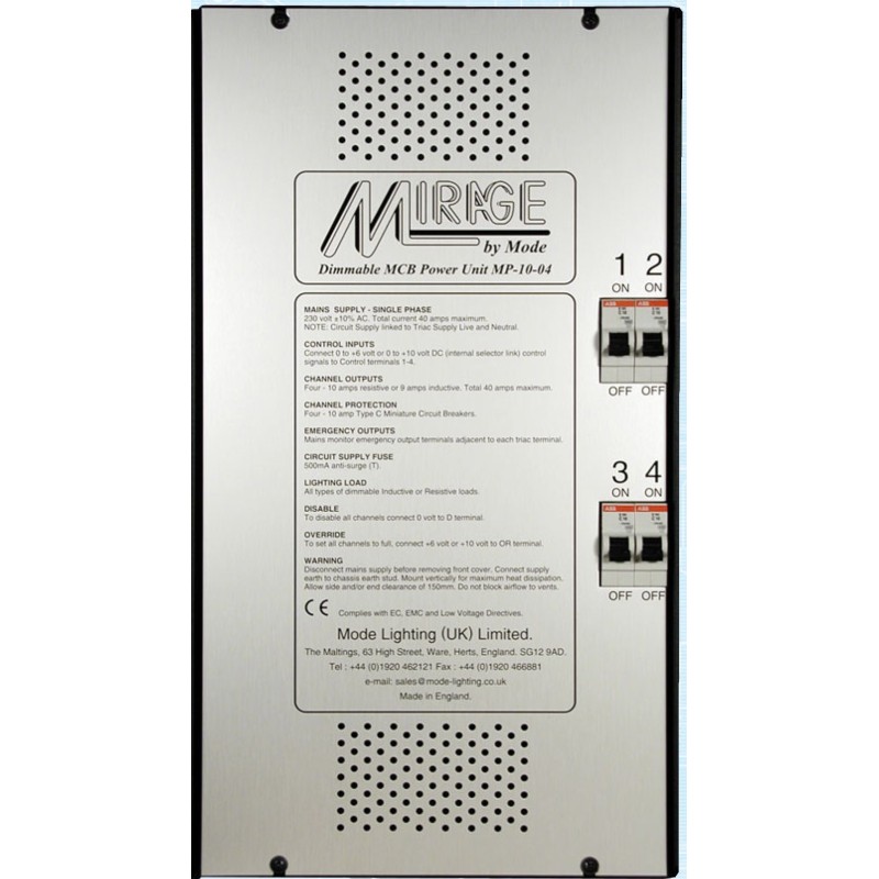 Mode Mirage Dimmable Power Unit MP-10-04 (4 Channels of 10 Amps, Inductive 9 Amps)