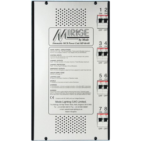 Mode Mirage Dimmable Power Unit MP-06-08 (8 Channels of 6 Amps, Inductive 6 Amps)