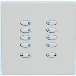 Mode Evolution Switch Plate - White (10 White Buttons, Single Gang, excluding Fascia Plate)