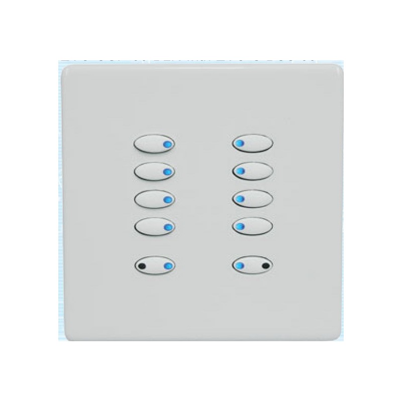 Mode Evolution Switch Plate - White (10 White Buttons, Single Gang, excluding Fascia Plate)