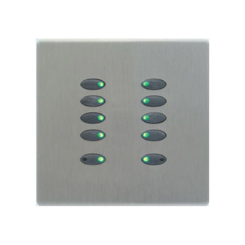 Mode Evolution Switch Plate - Black (10 Black Buttons, Single Gang, excluding Fascia Plate)