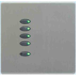 Mode Evolution Switch Plate - Black (5 Black Buttons, Single Gang, excluding Fascia Plate)