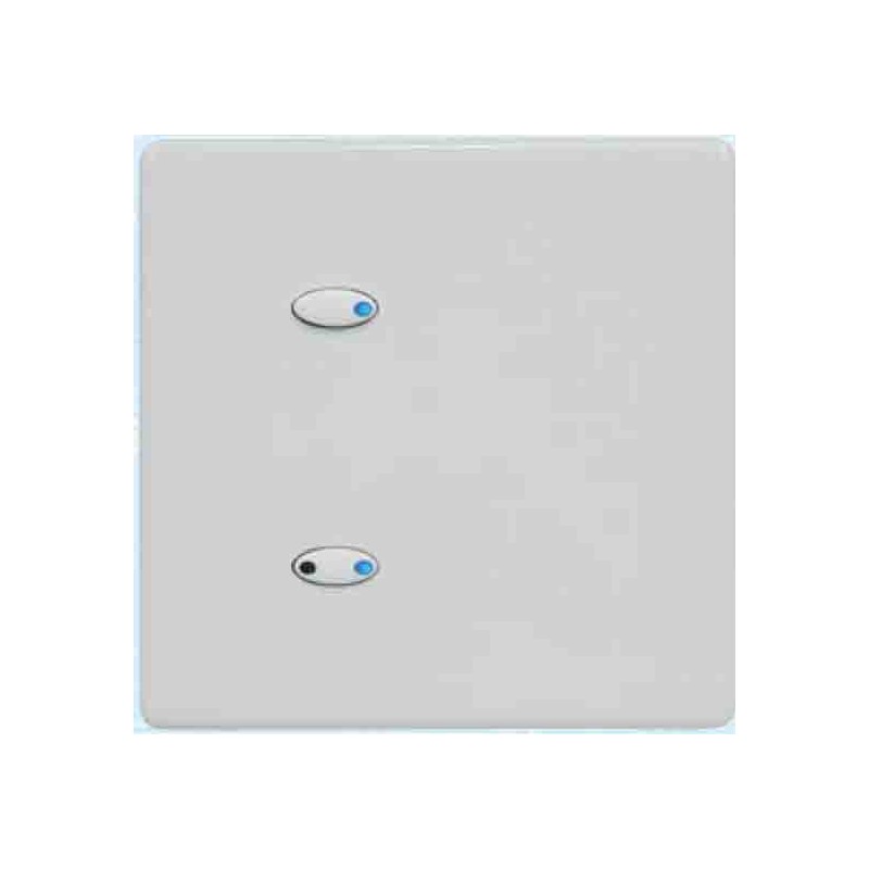 Mode Evolution Switch Plate - White (2 White Buttons, Single Gang, excluding Fascia Plate)