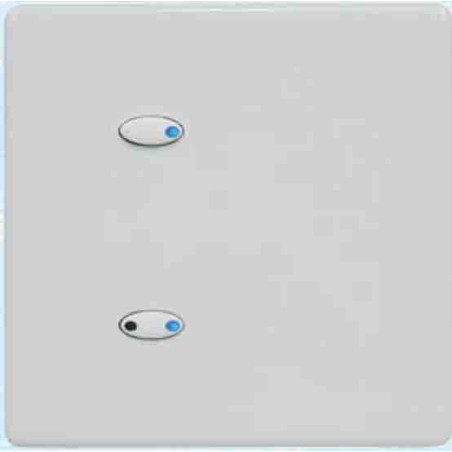 Mode Evolution Switch Plate - White (2 White Buttons, Single Gang, excluding Fascia Plate)