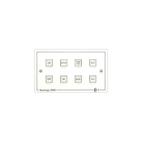 Synergy 1080 8 button controller on single gang panel, with UK psu