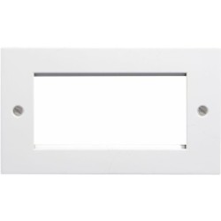 EP-100FW White plastic double gang euro frame for 2 x 50mm or 4 x 25mm