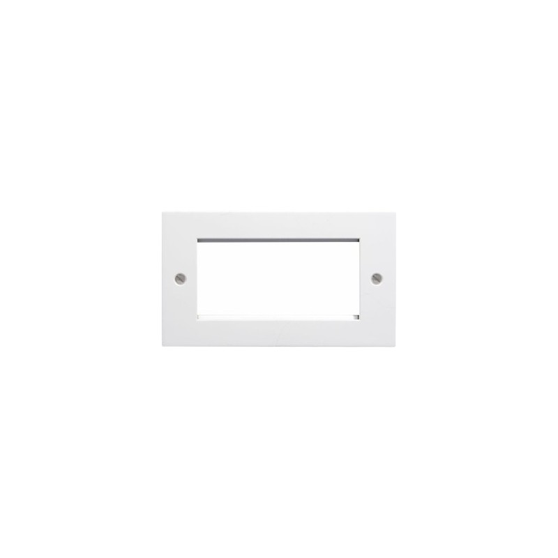 EP-100FW White plastic double gang euro frame for 2 x 50mm or 4 x 25mm