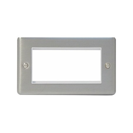 EP-100FSB Brushed stainless double gang euro frame with 100mm space