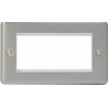 EP-100FSB Brushed stainless double gang euro frame with 100mm space