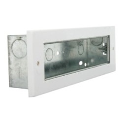 EP-200GW 1 row, 8 gang euro frame in White, with back box