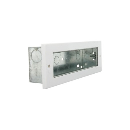 EP-200GW 1 row, 8 gang euro frame in White, with back box