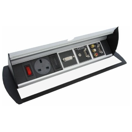 RDM-6H Horizontal, flip lid module with 13A socket and 150mm space