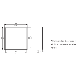 Brightness Adjustable Single Colour LED Panel 600 x 600mm - 372 x SMD 3528 LEDs Warm White Natural White Cool White Red Green Bl