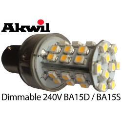 26mm Dimmable 240V 2.5W LED BA15D SBC or BA15S or E14 39 x 3528 LED Corn Light Bulb 240lm BA15 or B15 Equivalent to 25W