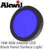 Akwil 18W LED RGB 240mm Black Surface Mount Downlight Fitting 24V Constant Voltage
