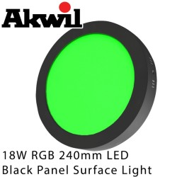 Akwil 18W LED RGB 240mm Black Surface Mount Downlight Fitting 24V Constant Voltage