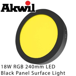 Akwil 18W LED RGB 240mm Black Surface Mount Downlight Fitting 24V Constant Voltage