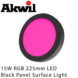 Akwil 15W RGB 225mm Black Surface Mount Downlight Fitting 24V Constant Voltage