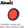 Akwil 12W LED RGB 170mm Black Surface Mount Downlight Panel Fitting 24V Constant Voltage