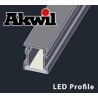 0.8m Akwil Custom X Connectable Aluminium 45 Degree Surface Profiles for LED Strips with diffusers