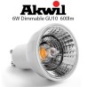 Akwil True Look True Fit GU10 6W LED 240V AC  Dimmable LED Light Bulb 600lm 40 Degree Warm or Very Warm White CRI 94 GU10 Base