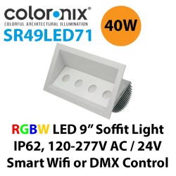 Coloronix SR49LED71 40W RGBW LED 4â€x 9â€ Recessed Wall Wash Light IP62 Weather Proofing Philips LED's