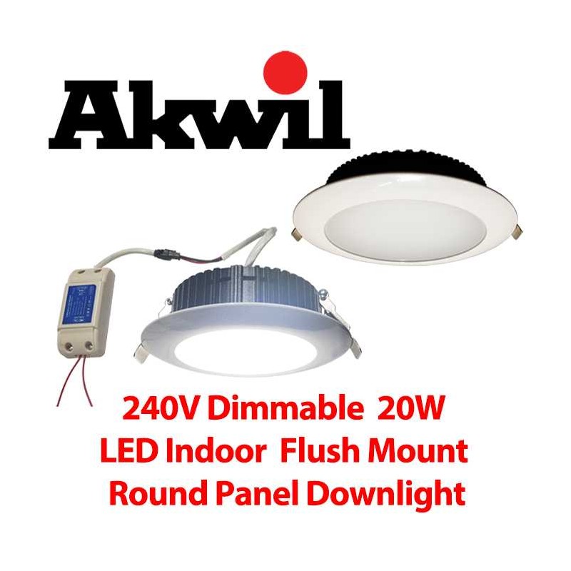 Akwil - 20W LED 240V Dimmable High Ra80 Ceiling Light Panel Downlight  AK-DL20W-SMD