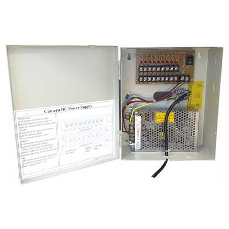 10amp 12v Metal Boxed PSU. 9 outputs