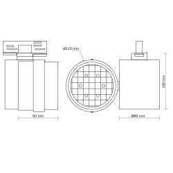 Mentor 4 - AR111 8 Degree 3-Circuit Track Light Narrow Angle Beam Warm White 2700k Temp