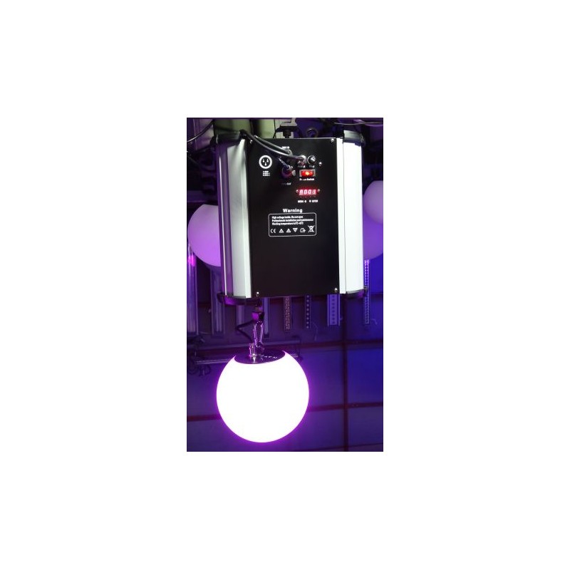RGB LED DMX Kinetic Ball Pendant 20cm High Speed Motorised Winch and Colour Ball DMX512