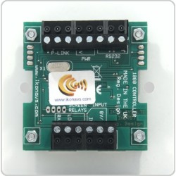 Synergy 1081 8 button controller on single gang panel with 2x RS232 Contact Closures and UK PSU