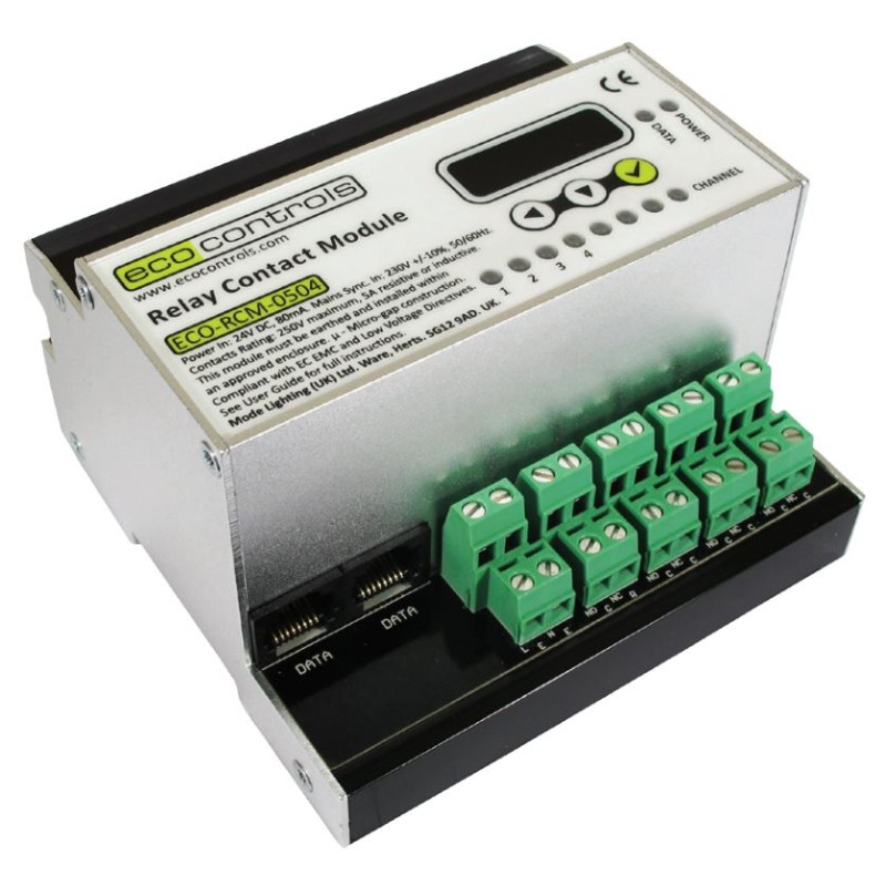 Mode Eco Controls ECO-RCM-0504 Relay Contact Module 4x5A (1 x DPCO and 3 x SPCO Volt Free Relays)