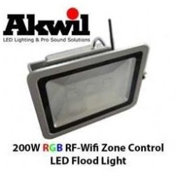 Akwil 200W LED RGB Flood Light RF-WiFi Multi-Zone Controlled 24V