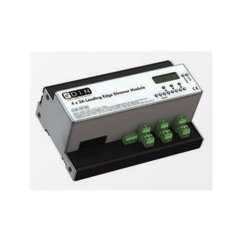 Mode DIN-03-04 PLUS eDIN 4x3A Dimmer (4 channels of 3 Amps - Maximum Module Load 10A)