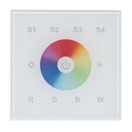 RGB DMX Wall Panel Single Zone RF-DMX Wall Plate Controller in White 4 Channel with 4 Scene Presets