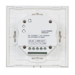 RGB DMX Wall Panel Single Zone RF-DMX Wall Plate Controller in White 4 Channel with 4 Scene Presets