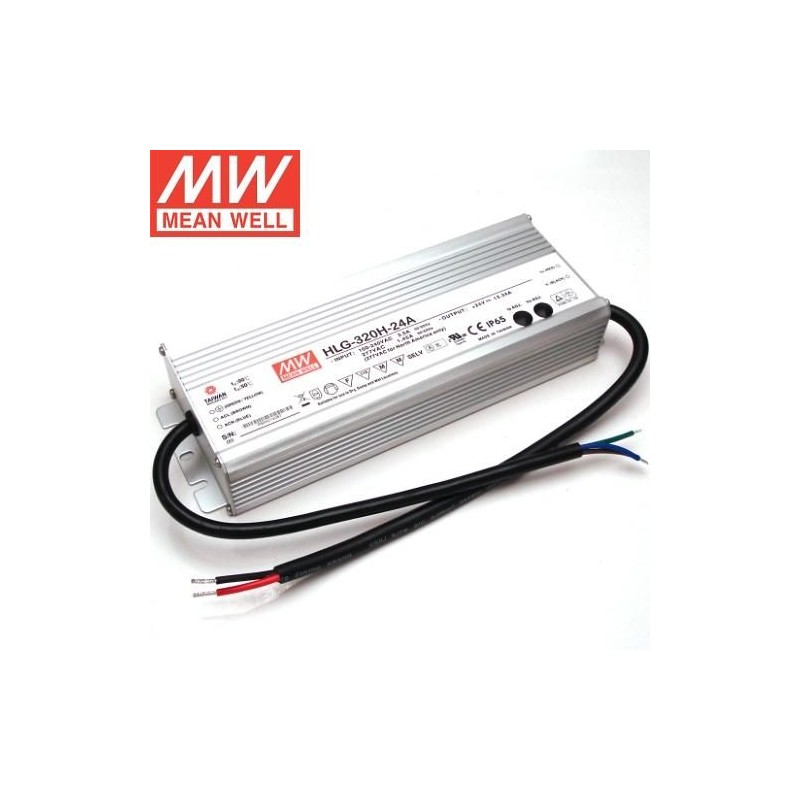 Meanwell HLG-320-24A 320W 24V Constant Voltage Power Supply with Vo and Io Attenuation