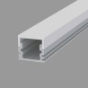 Square Aluminium Profile with Milky Top Hat Diffuser LED Profile for LED Strips - Surface Mount