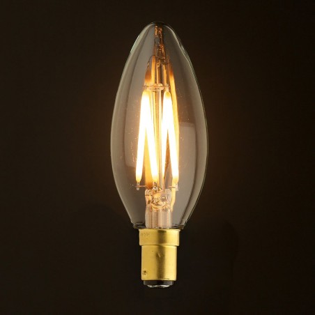 New AKC-3W B15 Akwil Dimmable LED Candle Light Bulb 240V 3W 240lm Filament LED Bulb 330 Degree Clear