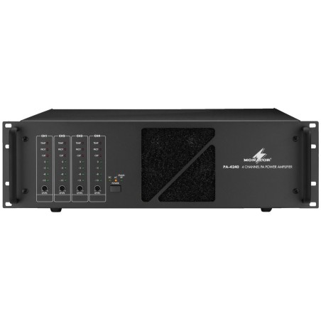 MONACOR PA-4240 4x 240W 100V Line Digital Quad Power Amplifier 960W 100V Total