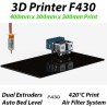 CreatBot F430 3D Printer 420°C Dual Extruders 300x300x400mm Build Size ABS PLA PC Nylon Carbon PETG