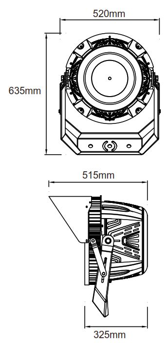 Akwil AK-SP06-1000W flood light dimension specifications