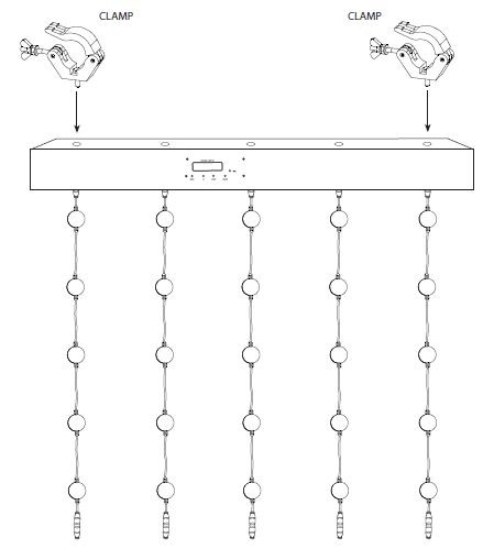 LED PIXEL BALL BAR CLAMP FIXINGS