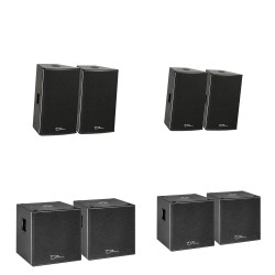 OHM 8KW Sound System BR Active Powered Speakers 4 15" Full Range and 4 15" Subwoofer Speakers