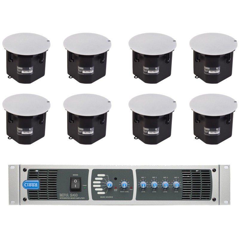 Cloud Speaker System Mpa240 8 X Cs C6 Ceiling Mounted Speakers