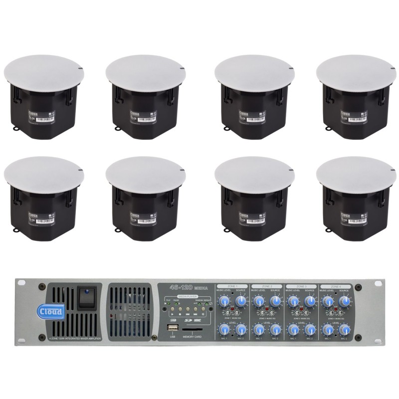 Cloud 46-120TMedia 4 Zone Integrated Mixer Amplifier