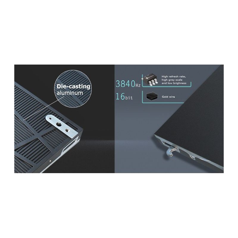 UHD 1.25mm Pitch Indoor LED Display Front Loading Panel System 600mm x 337.5mm Cabinets