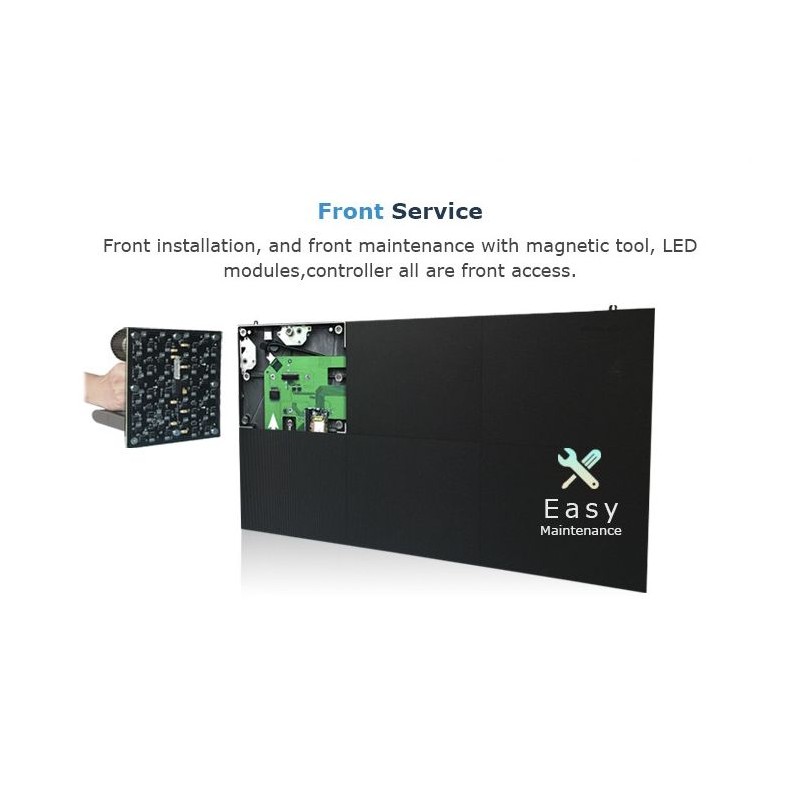 UHD 1.25mm Pitch Indoor LED Display Front Loading Panel System 600mm x 337.5mm Cabinets