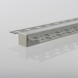 3m Recessed Aluminium LED Strip Tile Profile for Tiled or Plastered Flange recessed 8mm led strip Width