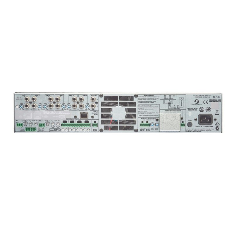 Cloud 46-120-Media 4 Zone 4x 120W Integrated Mixer Amplifier with Volume and Select Facility Ports